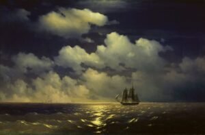 Ivan Aivazovsky "Juodosios jūros laivyno apžvalga 1849"