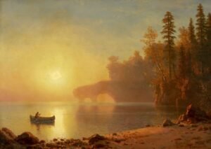 Albert Bierstadt "Indiška kanoja"