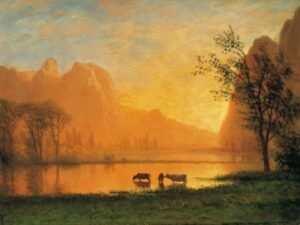 Albert Bierstadt "Saulėlydis Josemite"