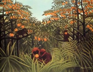 Henri Rousseau "Beždžionės apelsinų girioje"