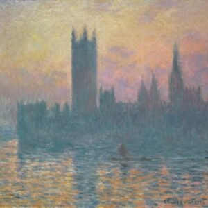 Claude Monet "Parlamento Rūmai saulėlydyje"