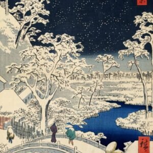 Utagawa Hiroshige "Drum Meguro tiltas"