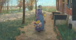 George Hitchcock "Flower Girl in Holland" 1887