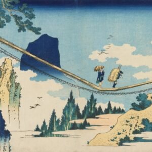 Katsushika Hokusai "Kabantis tiltas"