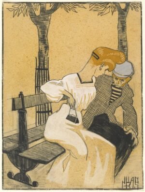 Juan Gris "Vyras ir moteris ant suolelio"