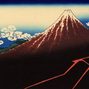 Katsushika Hokusai "Žaibai žemiau viršūnės"