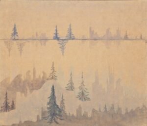 Mikalojus Konstantinas Čiurlionis "Fuga (eglutės) (1908)"