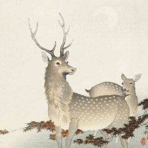 Ohara Koson "Stirna ir briedis"