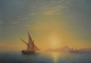 Ivan Aivazovsky "Saulėlydis virš Ischijos"