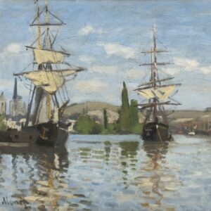 Claude Monet "Laivai plaukiantys Sena per Rouene"