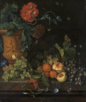 Jan van Huysum "Terakotos vaza su gėlėmis ir vaisiais"
