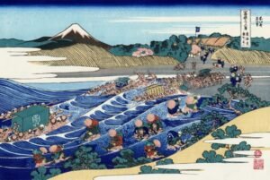 Katsushika Hokusai "The Fuji from Kanaya"
