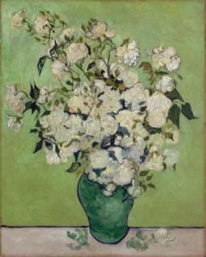 Vincent Van Gogh "Rožės vazoje"