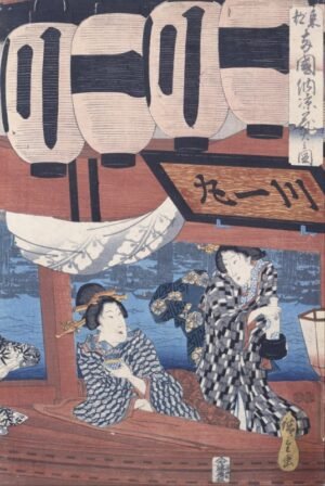 Utagawa Hiroshige "Vakaras ant Ryogoku tilto"